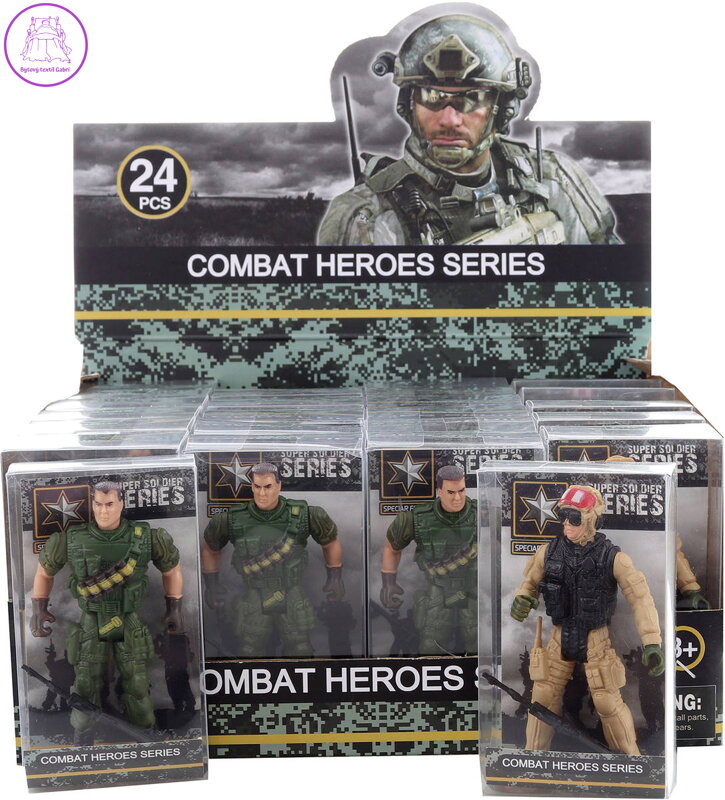 Voják se zbraní 9cm akční postavička Combat Heroes 2 druhy v krabičce