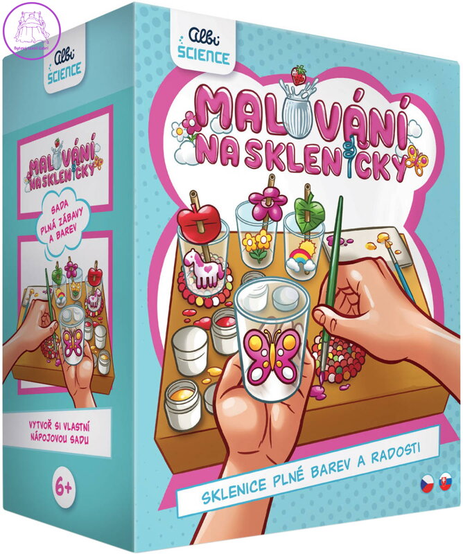 ALBI SCIENCE Malování na skleničky kreativní set se 4 sklenicemi