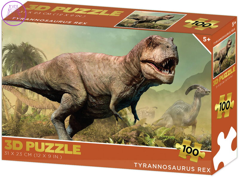 PUZZLE 3D Tyrannosaurus Rex 31x23cm 100 dílků dino skládačka v krabici