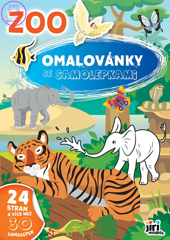 JIRI MODELS Omalovánky se samolepkami A4+ ZOO Zvířátka II.