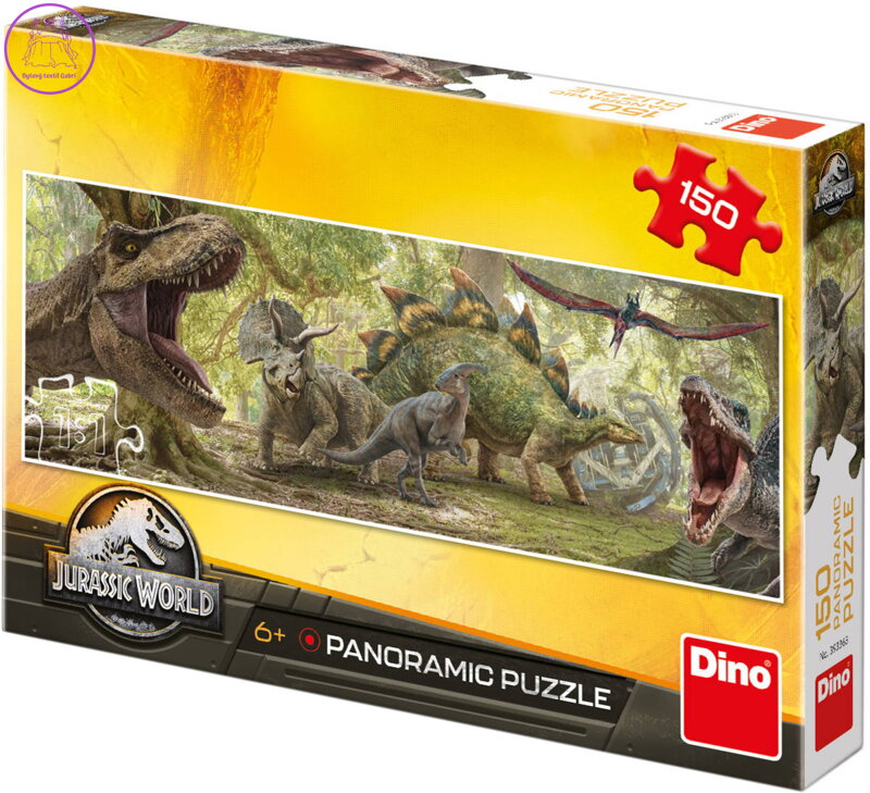 DINO Puzzle panoramatické 150 dílků Jurský Svět 66x23cm skládačka