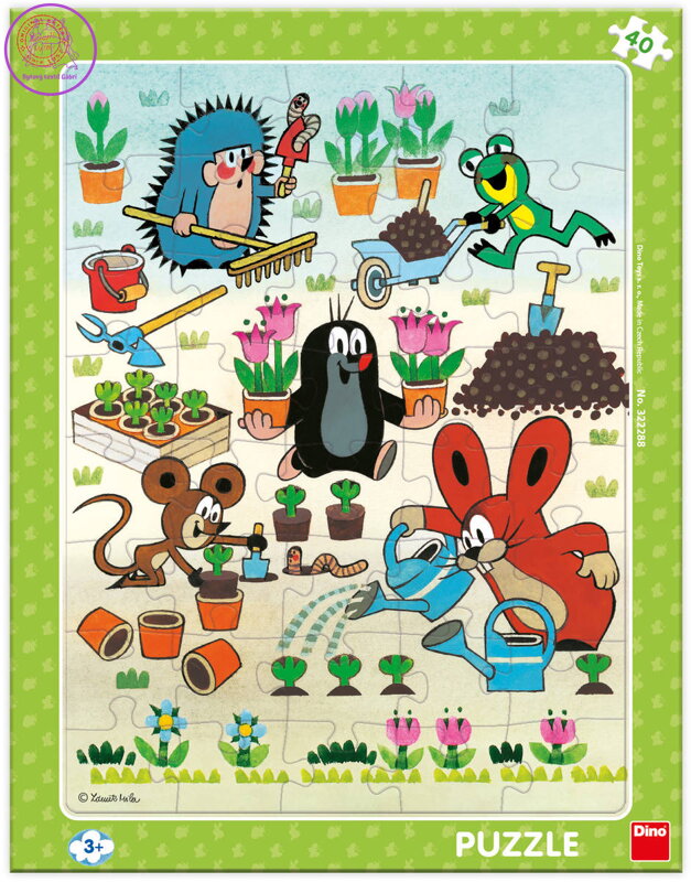 DINO Puzzle deskové 40 dílků Krtek a kapela (Krteček) 24x32cm skládačka