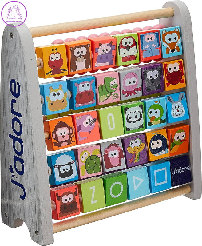 JADORE DŘEVO Baby počítadlo + abeceda zvířátka 2v1 *DŘEVĚNÉ HRAČKY*