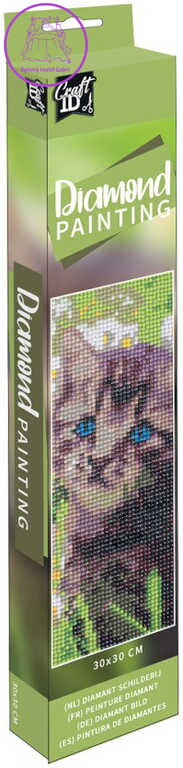 GRAFIX Malování pomocí kamínků mozaika Kočička 30x30cm Diamond Painting