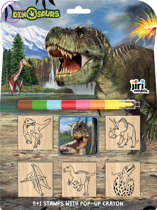 JIRI MODELS Razítka 5+1 s pop-up voskovou Dinosauři