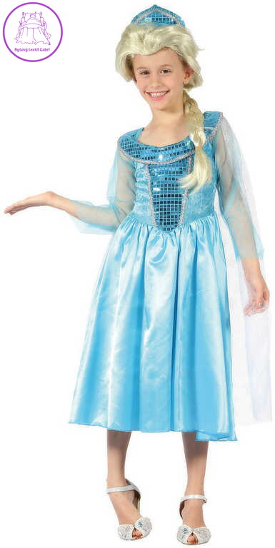 KARNEVAL Šaty Ledová princezna vel.S (110-120cm) 4-6 let *KOSTÝM*