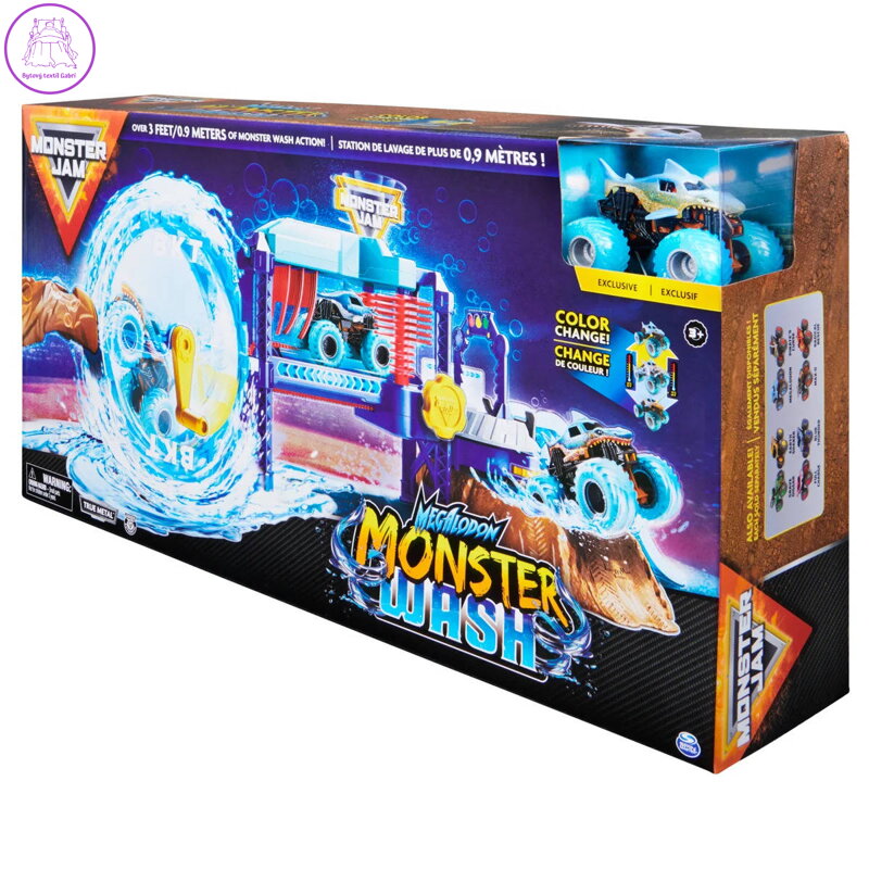 SPIN MASTER MONSTER JAM - Hrací set MEGALODON MONSTER WASH, 1:64