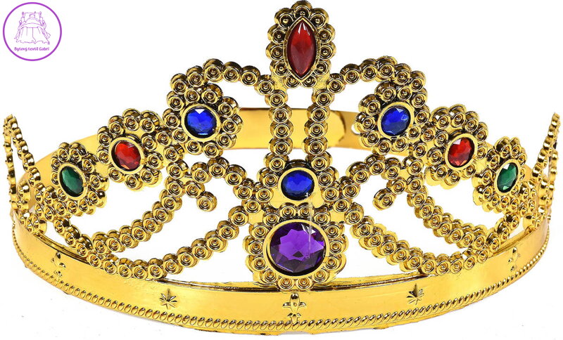 KARNEVAL Korunka princezna zlatá s drahokamy *KARNEVALOVÝ DOPLNĚK*