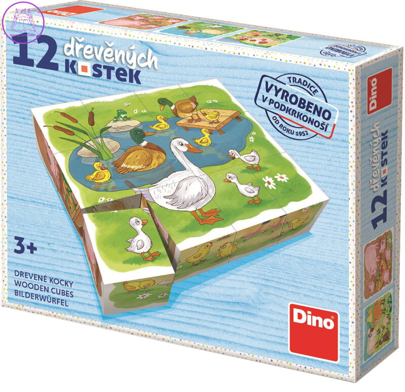 DINO DŘEVO Kubus Na farmě obrázkové kostky 12ks *DŘEVĚNÉ HRAČKY*