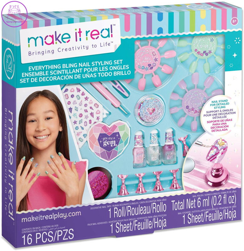 MAKE IT REAL Stylingový dětský set Bling na úpravu a zdobení nehtů