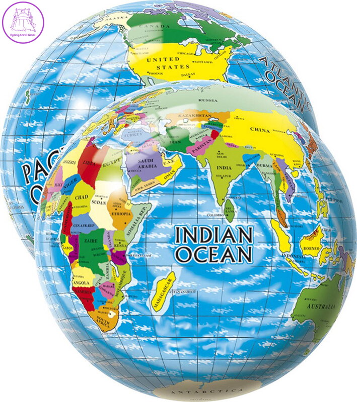Míč mapa světa s potiskem Zeměkoule 23cm globus