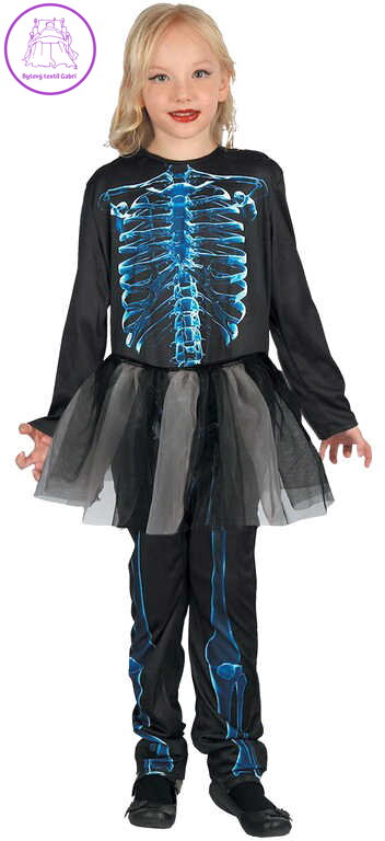 KARNEVAL Šaty kostra vel.L (130-140 cm) 9-12 let KOSTÝM