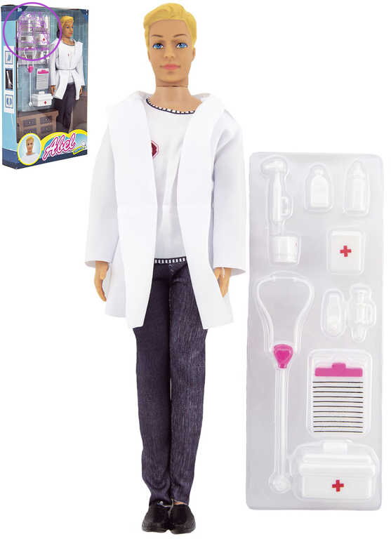 Panáček Abel doktor 30cm set panenka s lékařskými doplňky plast