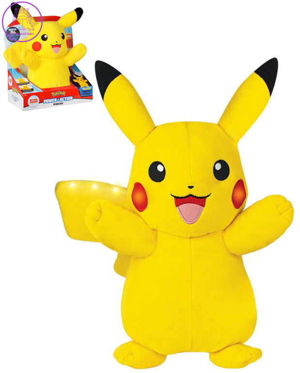 PLYŠ Pikachu interaktivní III Pokémon s funkcemi na baterie Světlo Zvuk
