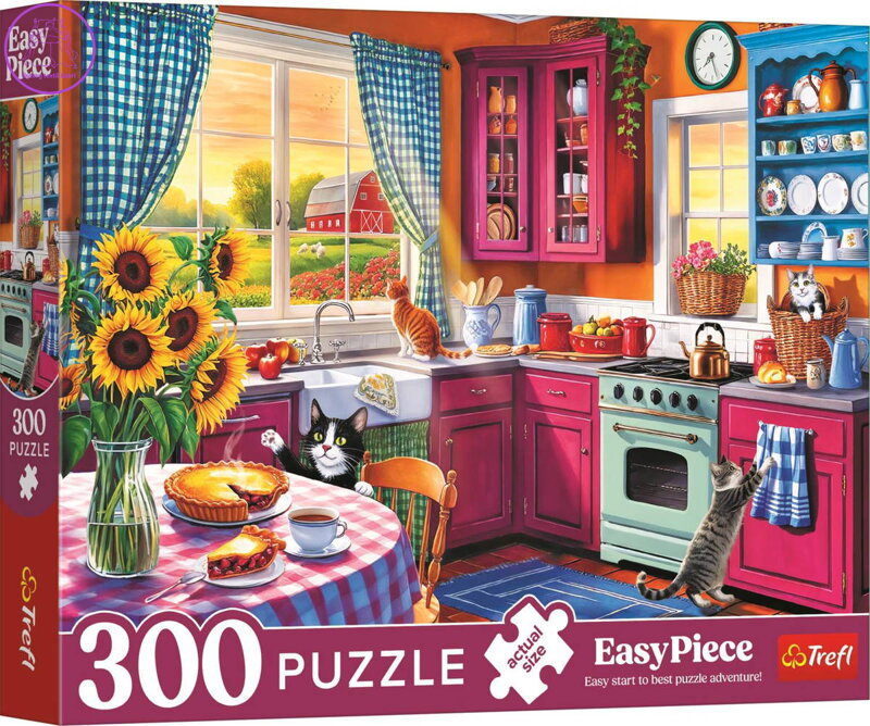 TREFL PUZZLE Easy Piece Ráno v kuchyni 60x40cm 300 dílků skládačka