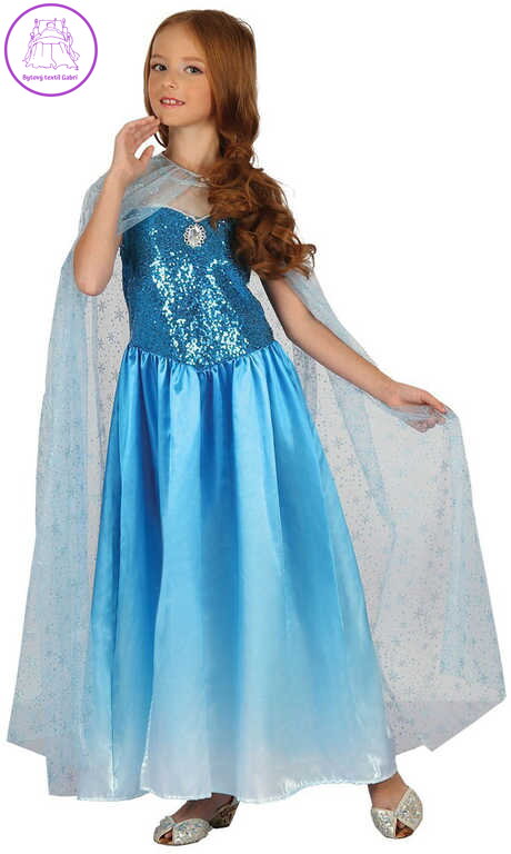 KARNEVAL Šaty Sněhová královna vel. M (120-130cm) 5-9 let *KOSTÝM*
