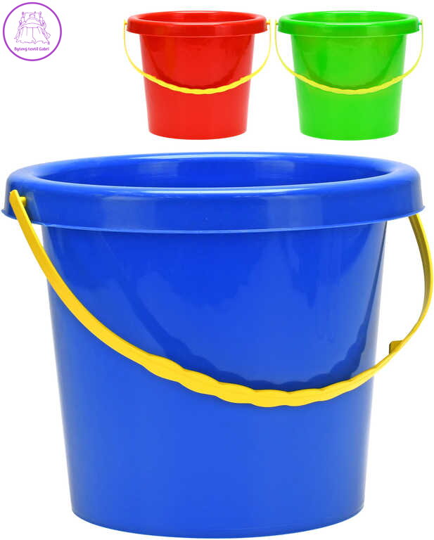 Kbelík 20cm baby kyblíček plastový žluté ouško 3 barvy