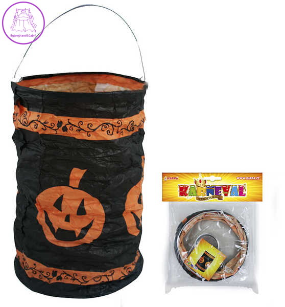 Lampion potisk dýně 15 cm krčený čajová svíčka Halloween