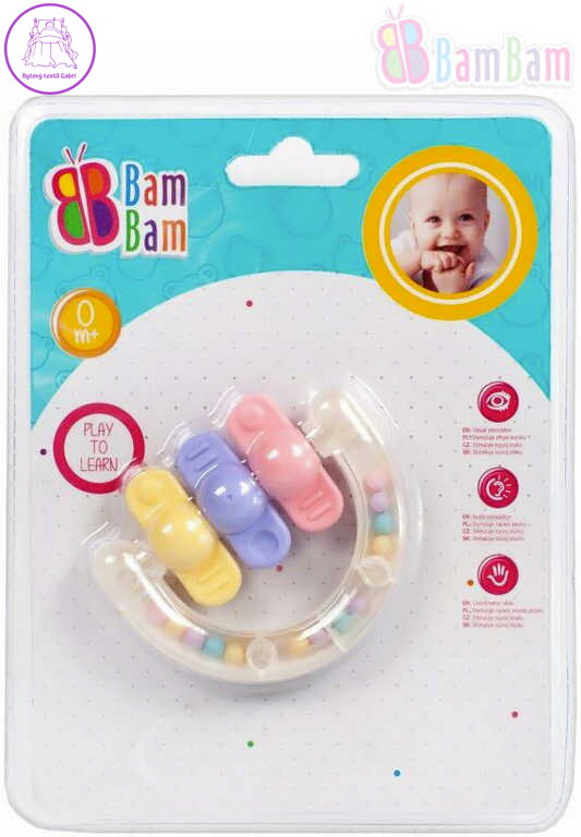 BAM BAM Baby chrastítko TVARY kousátko pro miminko