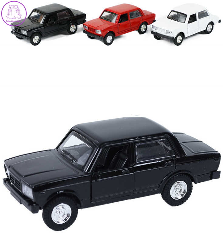 Auto Lada retro model 12cm zpětný chod na baterie Světlo Zvuk 3 barvy kov