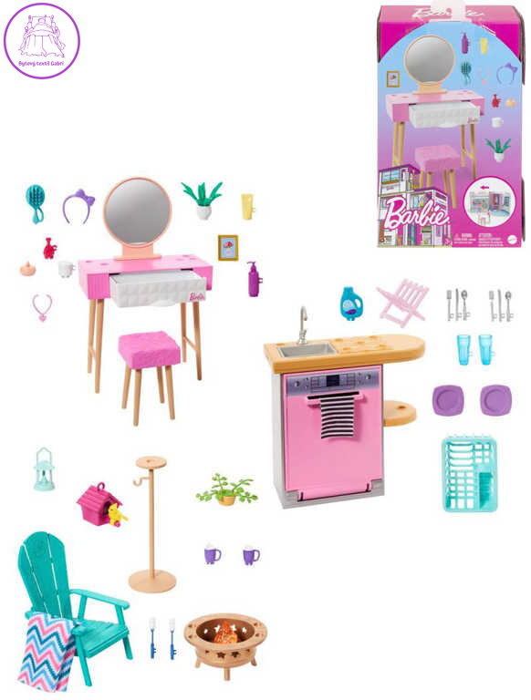 MATTEL BRB Stylový nábytek herní set doplněk k panenkám Barbie