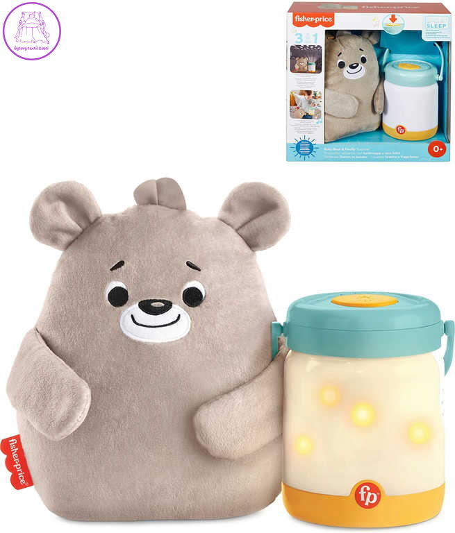 FISHER PRICE Baby usínáček s medvídkem a světluškami 3v1 na baterie Světlo Zvuk