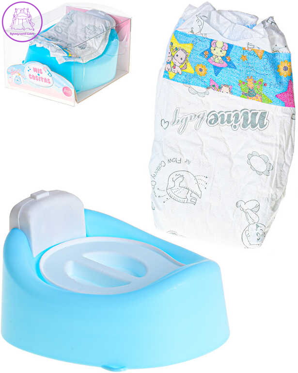 Nočník s plenou herní set pro panenku miminko na baterie Zvuk plast Nočník s plenou herní set pro panenku miminko na baterie Zvuk plast