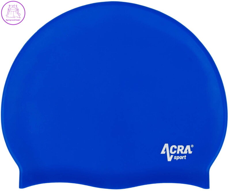 ACRA Čepice plavecká koupací silikonová do vody modrá