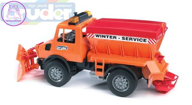 BRUDER 02572 (2572) Auto Mercedes Benz UNIMOG s radlicí + sypač