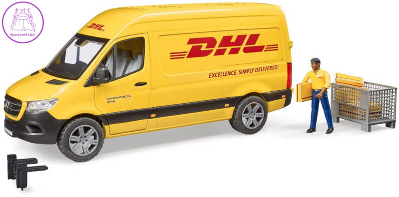 BRUDER 02670 Auto Mercedes-Benz Sprinter DHL set s řidičem a doplňky