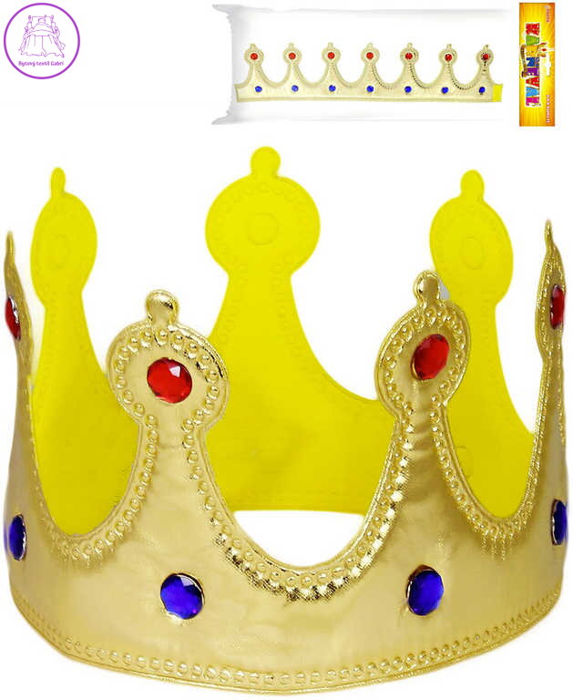KARNEVAL Koruna královská na suchý zip látková KARNEVALOVÝ DOPLNĚK