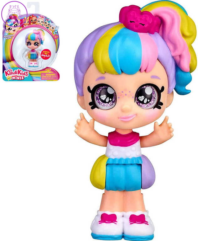 KINDI KIDS Minis Panenka mini Rainbow Kate 9cm kývá hlavou velké oči