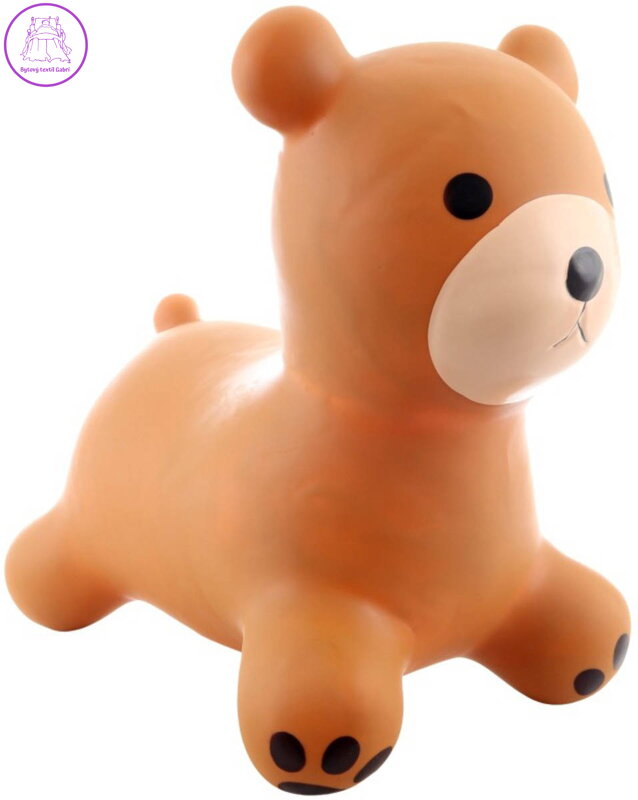 Hopsadlo gumové Medvěd set baby skákadlo zvířátko s pumpičkou