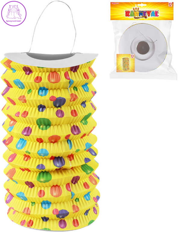 Lampion válec žlutý Balónky na čajovou svíčku v sáčku