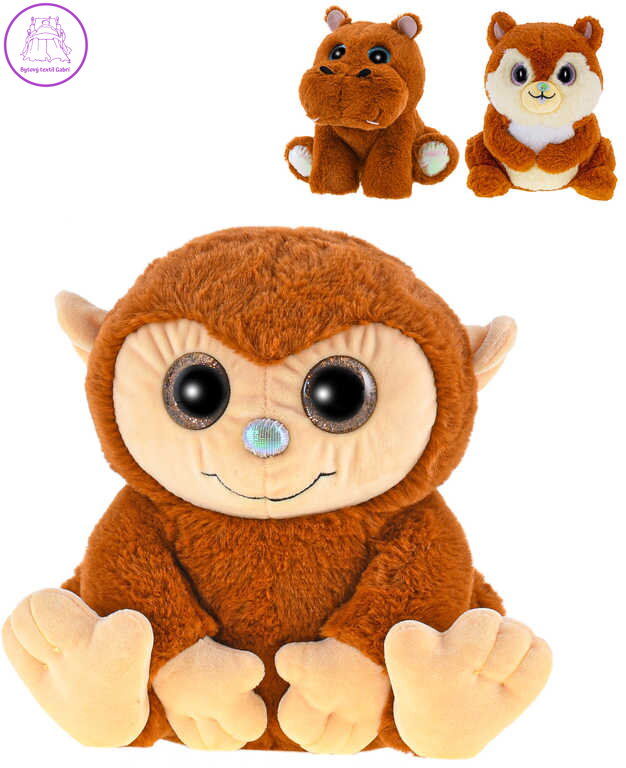 PLYŠ Zvířátko safari sedící vonící 18-19cm karamel 3 druhy *PLYŠOVÉ HRAČKY*