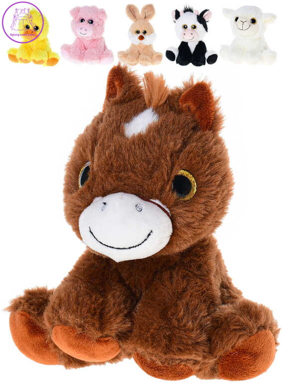 PLYŠ Zvířátko baby sedící farma 14cm velké oči 6 druhů *PLYŠOVÉ HRAČKY*