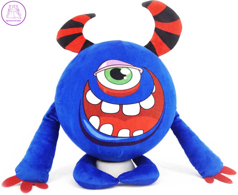 PLYŠ Baby míč nafukovací plyšový 30cm rohatý balónek Kyklop PLYŠ Baby míč nafukovací plyšový 30cm rohatý balónek Kyklop