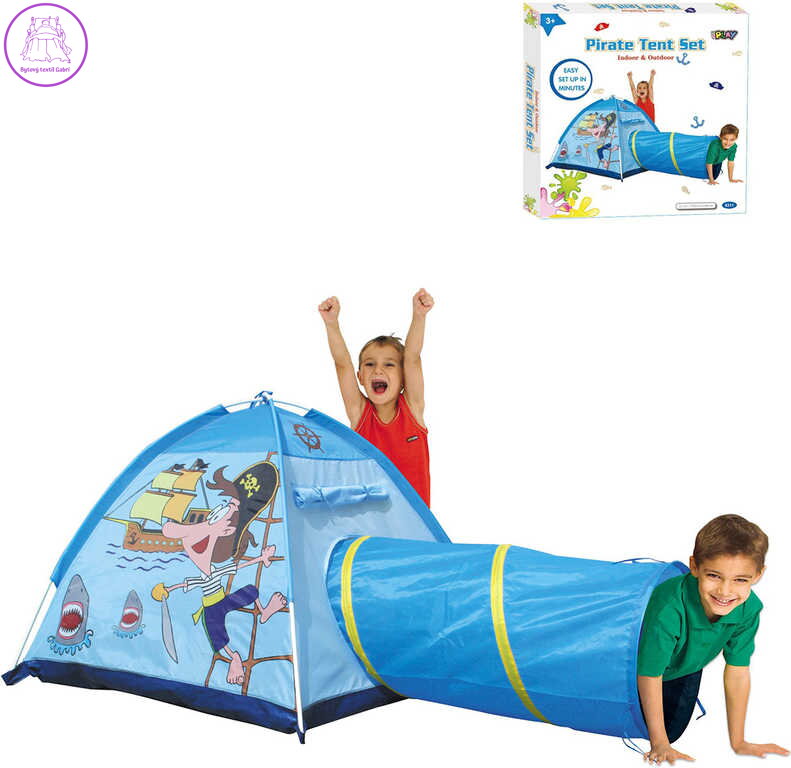 Stan dětský pirát 170x112x94cm s prolézacím tunelem klučičí Stan dětský pirát 170x112x94cm s prolézacím tunelem klučičí