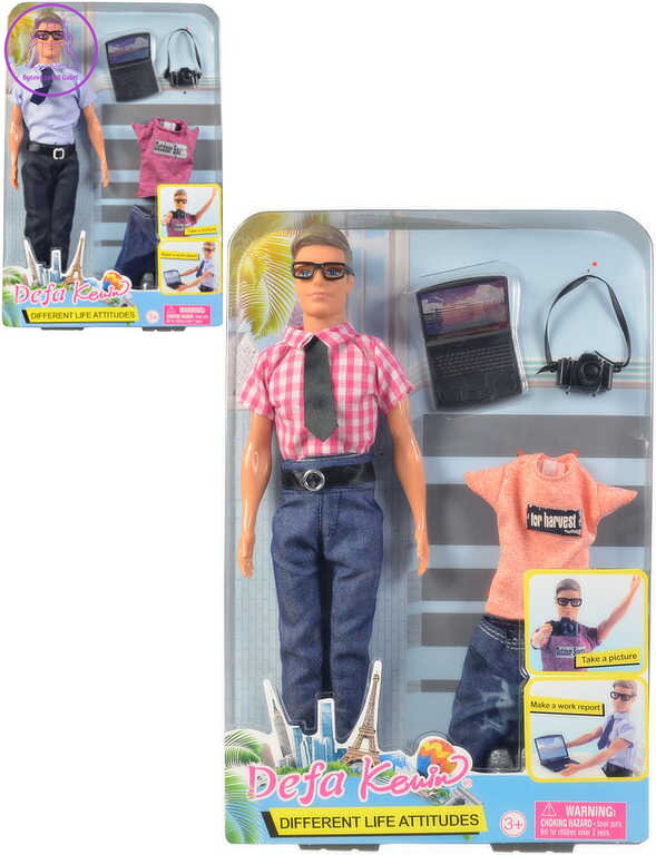 Panenka Defa Lucy panák Kevin youtuber 30cm s brýlemi set s trendy doplňky 2 druhy