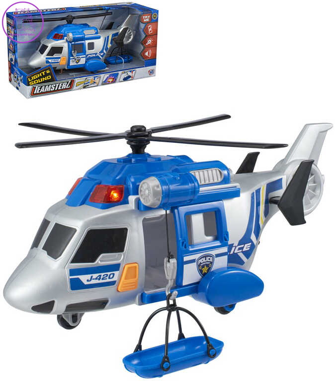 Teamsterz helikoptéra Policie záchranářská s nosítky na baterie Světlo Zvuk Teamsterz helikoptéra Policie záchranářská s nosítky na baterie Světlo Zvuk