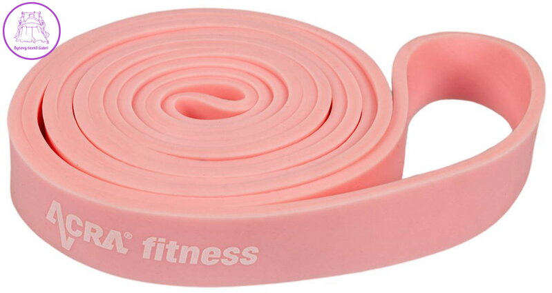 ACRA Posilovací fitness odporová guma 21mm růžová