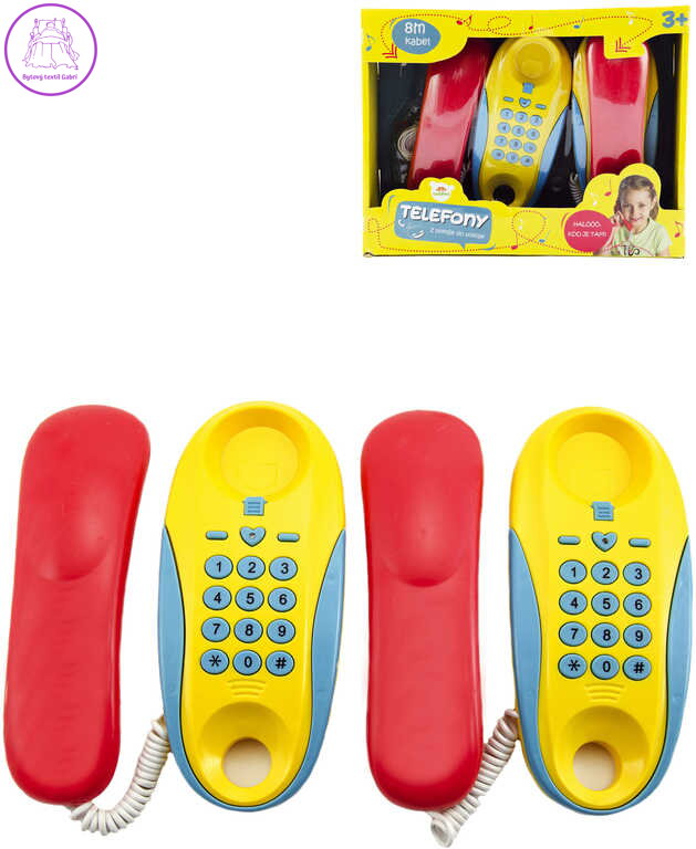 Telefony dětské pokojové set 2ks na baterie Zvuk plast