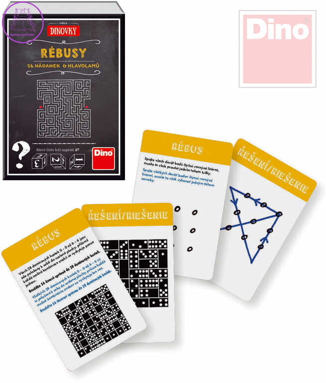 DINO Hra Rébusy 56 hádanek a hlavolamů v krabici *SPOLEČENSKÉ HRY* DINO Hra Rébusy 56 hádanek a hlavolamů v krabici *SPOLEČENSKÉ HRY*