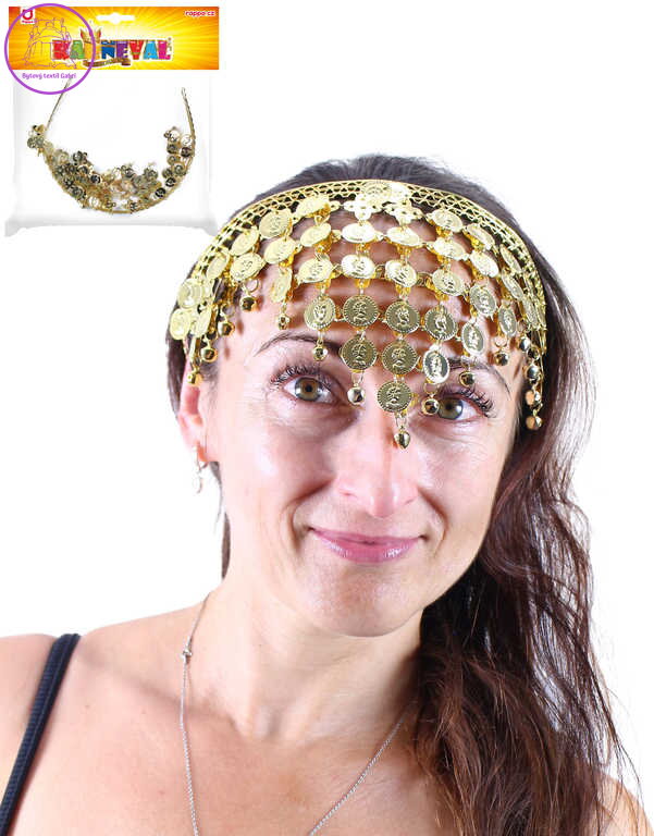 KARNEVAL Čelenka orientální s penízky *KARNEVALOVÝ DOPLNĚK*
