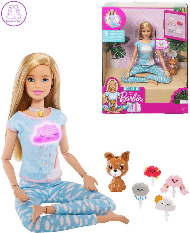 MATTEL BRB Barbie wellness a meditace set panenka s pejskem a doplňky
