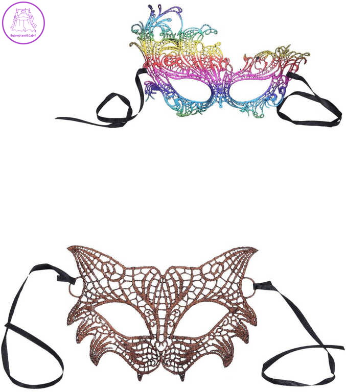 KARNEVAL Maska obličejová krajková 2 druhy *KARNEVALOVÝ DOPLNĚK*