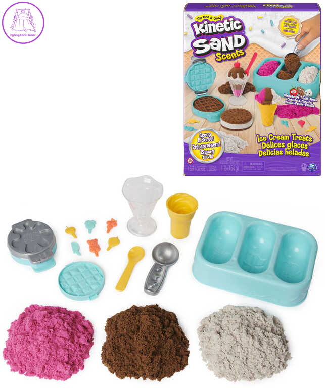 SPIN MASTER Kinetic Sand výroba zmrzlin kreativní set magický písek s nástroji