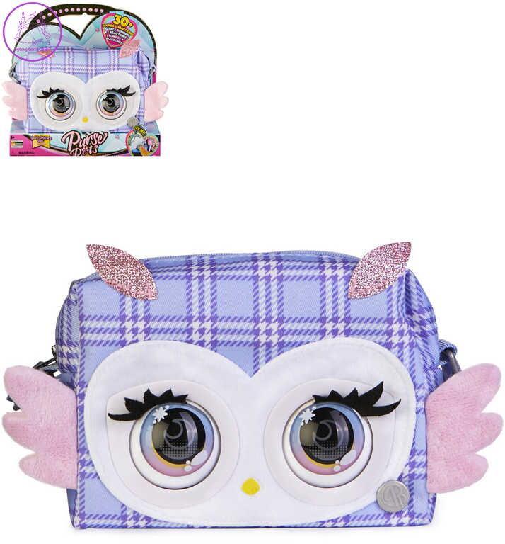 SPIN MASTER Purse Pets Kabelka interaktivní sovička mrkací na baterie Zvuk PLYŠ