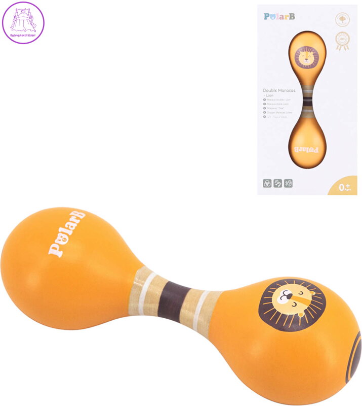 VIGA DŘEVO PolarB Rumbakoule baby dvojitá lev *DŘEVĚNÉ HRAČKY*
