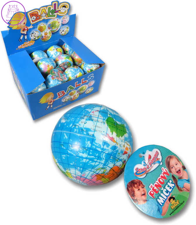 Míček pěnový zeměkoule 5,5cm soft balonek